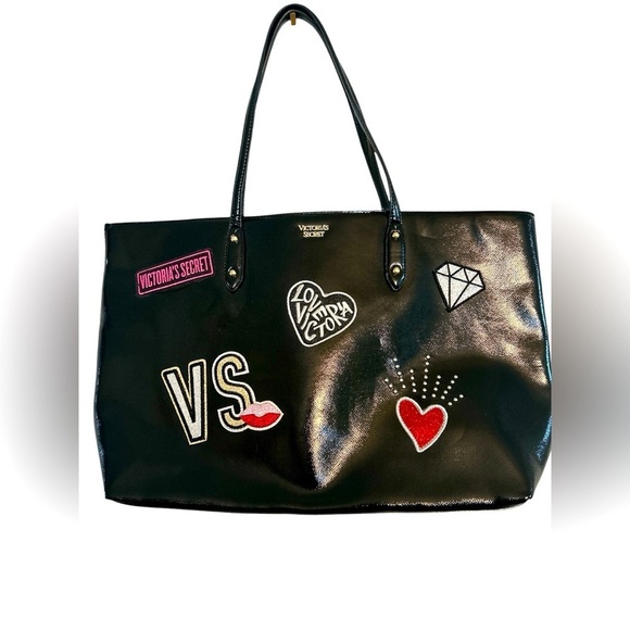 Victoria’s Secret Black Patch Large Tote - Picture 1 of 8